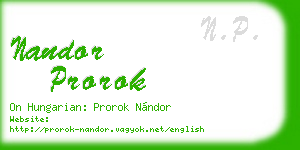 nandor prorok business card